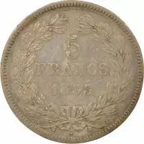 Louis Philippe - 5 Silver Francs, Raised Lettering - 1833 T Nantes