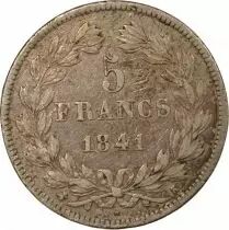 Louis Philippe - 5 Silver Francs, Raised Lettering - 1841 K Bordeaux
