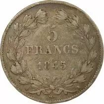 Louis Philippe - 5 Silver Francs, Raised Lettering - 1845 K Bordeaux