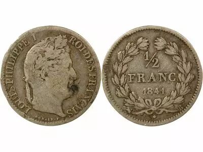 Louis Philippe I - 1/2 Silver Franc - 1841 B Rouen