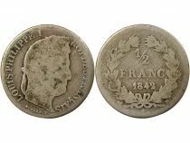 Louis Philippe I - 1/2 Silver Franc - 1842 B Rouen