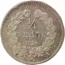 Louis Philippe I - 1/4 Silver Franc - 1834 A Paris