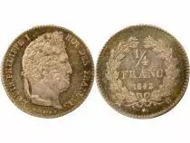 Louis Philippe I - 1/4 Silver Franc - 1842 B Rouen