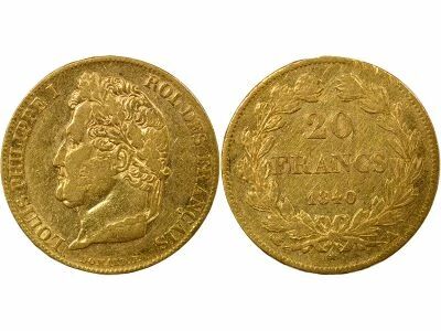 Louis Philippe I - 20 Gold Francs, Domard, Laureate head - 1840 A Paris