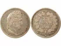 Louis Philippe I - 25 Silver Centimes - 1845 B Rouen
