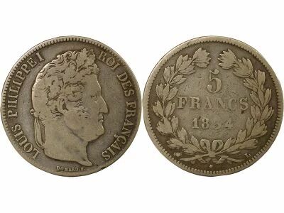Louis-Philippe I - 5 Silver Francs, Domard - 1834 L Bayonne