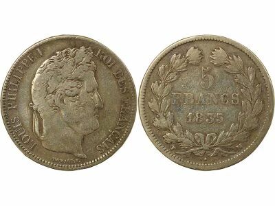 Louis-Philippe I - 5 Silver Francs, Domard - 1835 MA Marseille
