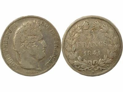 Louis-Philippe I - 5 Silver Francs, Domard - 1841 K Bordeaux