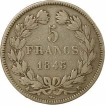 Louis-Philippe I - 5 Silver Francs, Domard - 1843 K Bordeaux