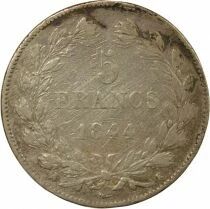 Louis Philippe I - 5 Silver Francs, Domard, 3rd Type - 1844 K Bordeaux