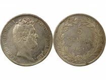 Louis Philippe I - 5 Silver Francs, Hollowed Edge - 1831 W Lille