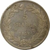 Louis Philippe I - 5 Silver Francs, Hollowed Edge - 1831 W Lille