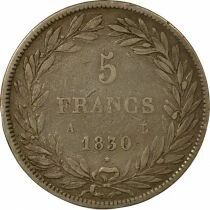 Louis-Philippe I - 5 Silver Francs, Incused Edge - 1830 A Paris