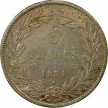 Louis-Philippe I - 5 Silver Francs, Incused Edge - 1831 A Paris
