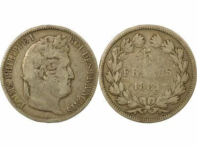 Louis-Philippe I - 5 Silver Francs, Raised Edge - 1831 D Lyon