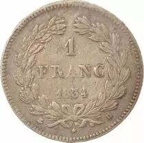 Louis Philippe I - Silver Franc, Laureate Head - 1834 D Lyon