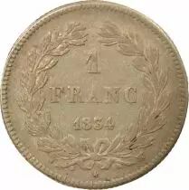 Louis Philippe I - Silver Franc, Laureate Head - 1834 W Lille