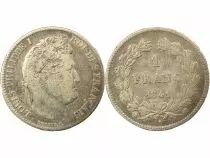 Louis Philippe I - Silver Franc, Laureate Head - 1841 BB Strasbourg