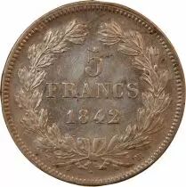 Louis Philippe Ier - 5 Francs Argent 1842 BB Strasbourg \ Type Domard, Tr Relief