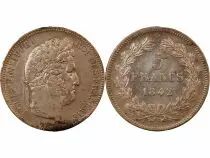 Louis Philippe Ier - 5 Francs Argent 1842 BB Strasbourg \ Type Domard, Tr Relief