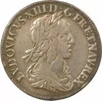 Louis XIII - 1/4 Silver Ecu, 2nd Bust of Warin - 1643 A Paris