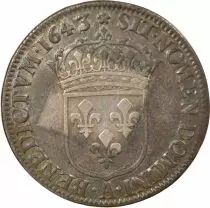 Louis XIII - 1/4 Silver Ecu, 2nd Bust of Warin - 1643 A Paris