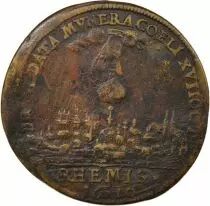 Louis XIII - Brass Token, Coronation in Reims - 1610
