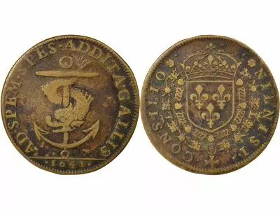 Louis XIII - Brass Token, King\'s Council - 1641