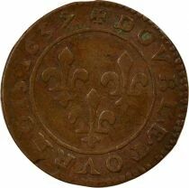 Louis XIII - Double Tournois - 1637 Rhone Valley