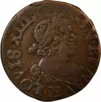 Louis XIII - Double Tournois, Type 19 - 1639 E Tours
