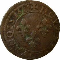Louis XIII - Double Tournois, Type 2 - 1611 K Bordeaux