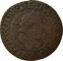 Louis XIII - Double Tournois, Type 2 - 1616 T Nantes