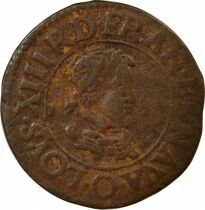Louis XIII - Double Tournois, Type 3 - 1624 O Riom