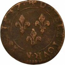 Louis XIII - Double Tournois, Type 3 - 1627 G Poitiers