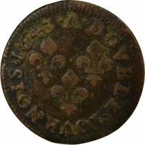 Louis XIII - Double Tournois, Type of Warin - 1643 A Corbeil
