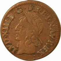 Louis XIII - Double Tournois, Type of Warin - 1643 A Corbeil