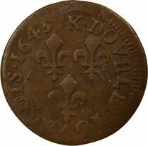 Louis XIII - Double Tournois, Type of Warin - 1643 K Bordeaux