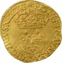 Louis XIII - Gold Ecu with Sun - 1636 B Rouen