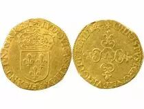 Louis XIII - Gold Ecu with Sun - 1637 Paris