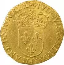 Louis XIII - Gold Ecu with Sun - 1637 Paris