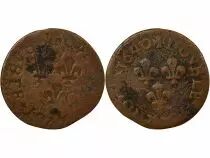Louis XIII - Incuse Double Tournois, Type 15 - 1640 H La Rochelle