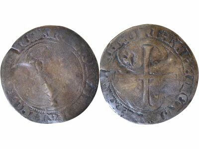 Louis XIII - Quinzain, countermarked Blanc of Charles VII / VIII - 1640