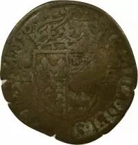 Louis XIII - Quinzain, countermarked Douzain of Henyi IV - 1640 (Bearn, 1590, Morlaas)