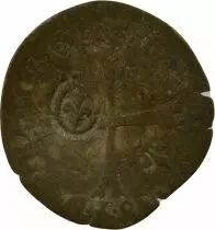 Louis XIII - Quinzain, countermarked Douzain of Henyi IV - 1640 (Bearn, 1590, Morlaas)