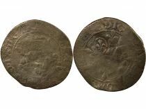 Louis XIII - Quinzain, countermarked Gros florette of Charles VI - 1640