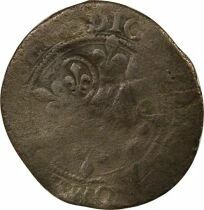 Louis XIII - Quinzain, countermarked Gros florette of Charles VI - 1640