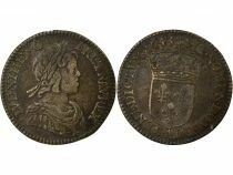 Louis XIV - 1/12 Silver Ecu, with short wick - 1645 A Paris Louvre