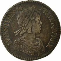 Louis XIV - 1/12 Silver Ecu, with short wick - 1645 A Paris Louvre