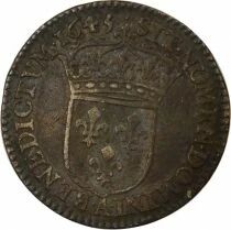 Louis XIV - 1/12 Silver Ecu, with short wick - 1645 A Paris Louvre