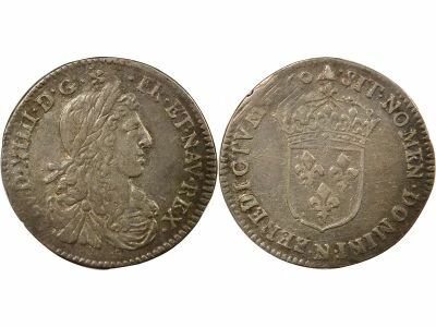Louis XIV - 1/12 Silver Ecu with Juvenile Bust - 1660 N Montpellier